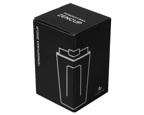 Термокружка Zencup вакуумная, стальная, 380 мл, черная