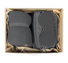 Набор подарочный Solution Prestige Quadro ( дорожный плед, косметичка дорожная Comfort Сity Travel, косметичка дорожная Comfort Avenue, маска для сна ), темно-серый