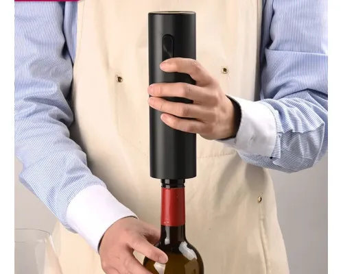 Штопор электрический, пластик, черный