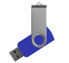 Флеш накопитель USB 2.0 Twister Сolor Mix 16GB, пластик Софт Тач/металл, синий/серебристый