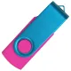 Флеш накопитель USB 2.0 Twister Сolor Mix 16GB, пластик Софт Тач/металл, розовый/голубой