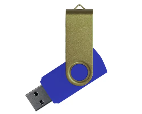 Флеш накопитель USB 2.0 Twister Сolor Mix 16GB, пластик Софт Тач/металл, синий/оливковый