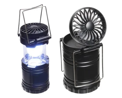 Фонарь Tools Mina, для кемпинга, с вентилятором, пластиковый, черный