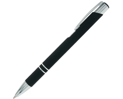 Ручка шариковая, Legend Soft Touch Mirror Silver, черная