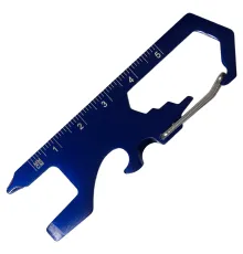 Брелок-карабин/мультитул Tools Unic мультифункциональный, 8 в 1, темно-синий