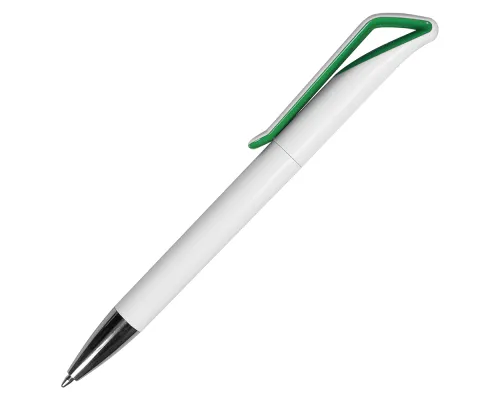 Ручка шариковая Pelican, пластиковая, белая/зеленая