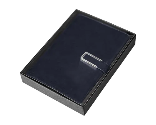 Ежедневник City Bary Mocco A5 в подарочной коробке, синий с серебристым, недатированный, в твердой обложке