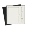 Коробка подарочная Solution Superior Linen под ежедневник, ручку и флешку, черная, 25,7x25,7 см, бежевый ложемент