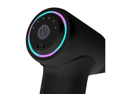 Перкуссионный массажер Relax Tone, вибрационный, для тела, со сменными насадками, черный