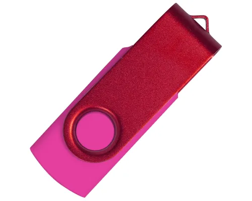 Флеш накопитель USB 2.0 Twister Сolor Mix 16GB, пластик Софт Тач/металл, розовый/красный