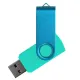 Флеш накопитель USB 2.0 Twister Сolor Mix 16GB, пластик Софт Тач/металл, бирюзовый/голубой