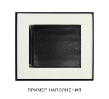 Коробка подарочная, размер 16*14*2 см, Solution Superior Linen, черная, бежевый ложемент с прямоугольной вырубкой