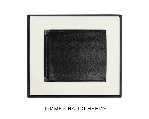 Коробка подарочная, размер 16*14*2 см, Solution Superior Linen, черная, бежевый ложемент с прямоугольной вырубкой