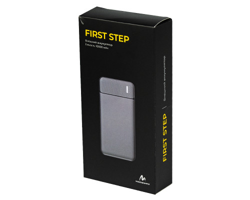 Внешний аккумулятор «First step», 10 000 mAH, черный Внешний аккумулятор «First step», 10 000 mAH, черный