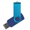 Флеш накопитель USB 2.0 Twister Сolor Mix 16GB, пластик Софт Тач/металл, темно-синий/голубой