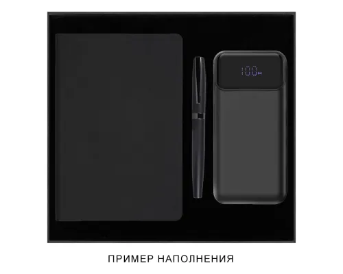 Подарочная коробка, размер 29,7*28,0*4,5 см, Solution Prestige Magnum Soft Touch с магнитным клапаном под индивидуальную вырубку, черная, с черным ложементом