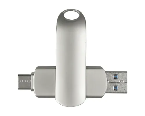 Флеш накопитель USB 3.0 + TYPE C Cupertino, металл, серебристый матовый, 32 GB Флеш накопитель USB 3.0 + TYPE C Cupertino, металл, серебристый матовый, 32 GB