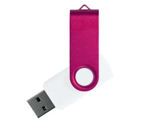 Флеш накопитель USB 2.0 Twister Сolor Mix 16GB, пластик Софт Тач/металл, белый/розовый