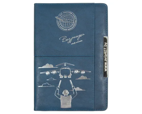 Ежедневник Smart Vegas Nottingham Print Sample Возрождая полет A5, темно-синий, недатированный, в твердой обложке с поролоном