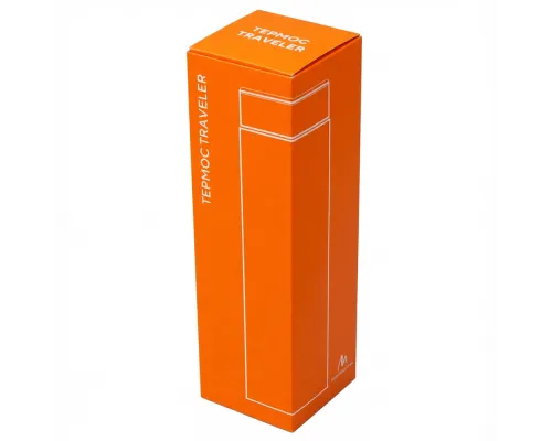 Термос Traveler вакуумный, стальной, 500 мл, матовый, оранжевый