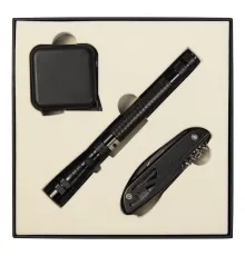 Набор подарочный Solution Superior Trio (Фонарь телескопический Tools Flashlight, рулетка Tools Master, 3 метра, нож складной многофункциональный Tools Driver, 7 в 1) черный