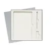 Коробка подарочная Solution Superior Linen под ежедневник, ручку и флешку, серебро, 25,7x25,7 см, бежевый ложемент