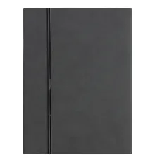 Ежедневник Alfa Bird line Nuba A5, темно-серый,  недатированный, в твердой обложке с магнитным клапаном и металлическим элементом, с тисненными линиями