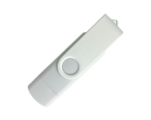 Флеш накопитель USB 2.0/OTG Twister Smart 16GB, пластик Софт Тач/металл, белый/белый Флеш накопитель USB 2.0/OTG Twister Smart 16GB, пластик Софт Тач/металл, белый/белый