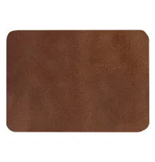 Шеврон Rectangle Smooth Leather размер 50*70 мм, коричневый, со скругленными углами