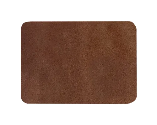 Шеврон Rectangle Smooth Leather размер 50*70 мм, коричневый, со скругленными углами