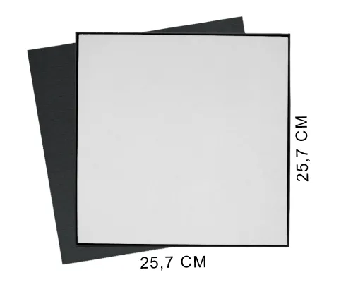 Коробка подарочная Solution Superior Alfa Fabrique, под индивидуальную вырубку, черная, 25,7x25,7x2,8 см, бежевый ложемент