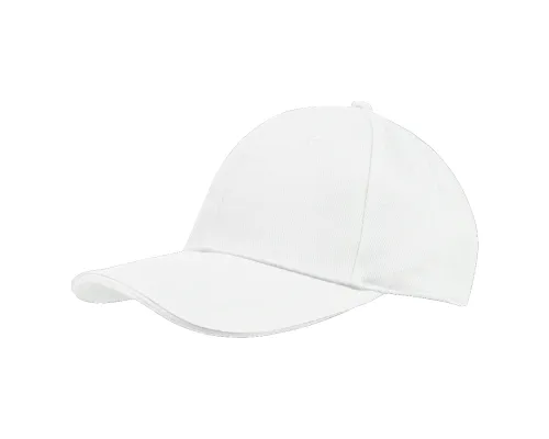 Кепка 6-панельная Oxford 300, c белым сендвичем, белая