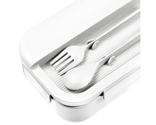 Герметичный контейнер для еды (ланч бокс)  BON VOYAGE, пластиковый, белый, 1100 мл.