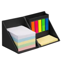 Настольный органайзер в картонном переплете Stick and Stay размер 9,5*9,5*9,5 см, черный