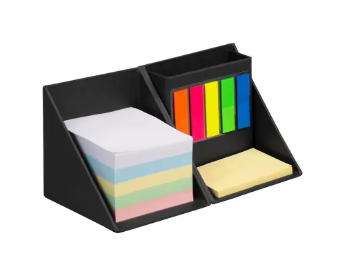 Настольный органайзер в картонном переплете Stick and Stay размер 9,5*9,5*9,5 см, черный