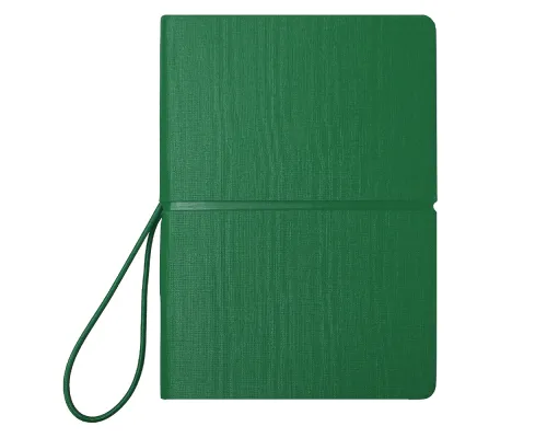 Блокнот А6 Van Diemen, со стикерами, в гибкой обложке c резинкой в линейку, зеленый