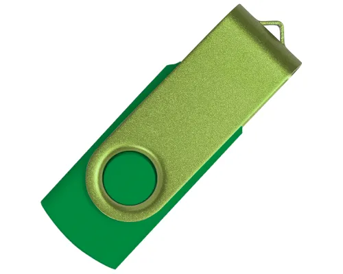 Флеш накопитель USB 2.0 Twister Сolor Mix 16GB, пластик Софт Тач/металл, зеленый/светло-зеленый