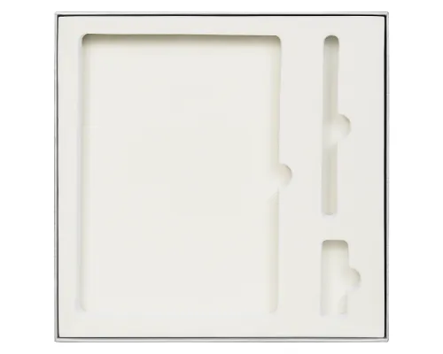 Коробка подарочная Solution Superior Linen под ежедневник, ручку и флешку, черная, 25,7x25,7 см, бежевый ложемент