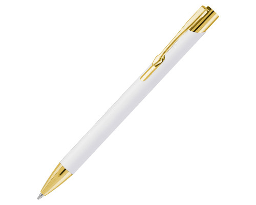 Ручка шариковая, Legend Soft Touch Mirror Gold, белая/золотистая Ручка шариковая, Legend Soft Touch Mirror Gold, белая/золотистая