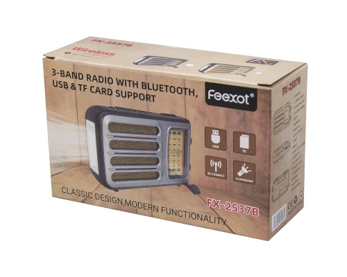 Ретро радио Heritage Melody,  Bluetooth, AM/FM/SW, LED-подсветкой, USB, TF и MP3-плеером, цвет светло-коричневый