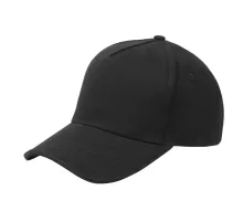 Кепка 5-панельная Oxford 300, c черным сендвичем, черная