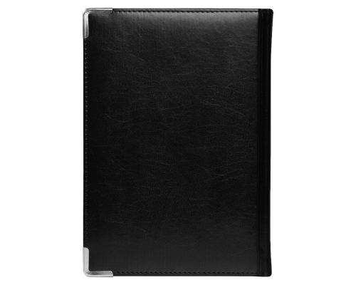 Ежедневник полудатированный Classic Pristine Silver А5, черный с серебром, с металлическими уголками, в твердой обложке с поролоном Ежедневник полудатированный Classic Pristine Silver А5, черный с серебром, с металлическими уголками, в твердой обложке с поролоном