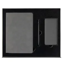 Набор подарочный Solution Prestige Trio (Ежедневник Flexy Nuba А5, Внешний аккумулятор (powerbank) «WeCharge Velvet», Ручка Gray stone Requis металлическая,) в подарочный коробке, серый