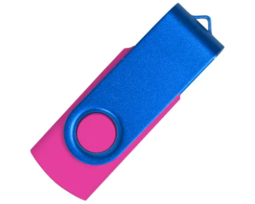 Флеш накопитель USB 2.0 Twister Сolor Mix 16GB, пластик Софт Тач/металл, розовый/синий