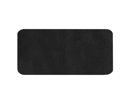 Шеврон Rectangle Smooth Leather размер 60*30 мм, черный, со скругленными углами