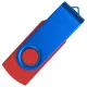Флеш накопитель USB 2.0 Twister Сolor Mix 16GB, пластик Софт Тач/металл, красный/синий