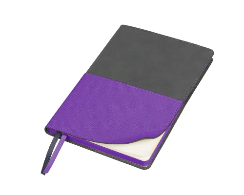 Ежедневник Flexy Smart Harbor Nuba Billy А5, темно-серый/фиолетовый, недатированный, в гибкой обложке