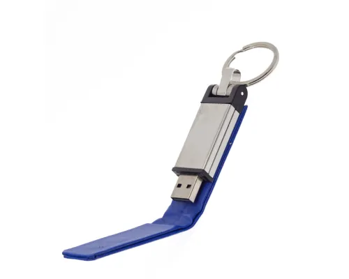 Флеш накопитель USB 2.0 Verona в кожаном чехле 16GB, металл, синий/серебристый Флеш накопитель USB 2.0 Verona в кожаном чехле 16GB, металл, синий/серебристый