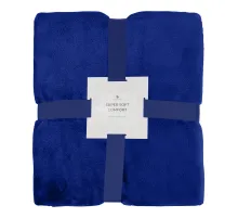 Плед мягкий флисовый Super Soft  Comfort Travel, 125*170 см, синий 654С