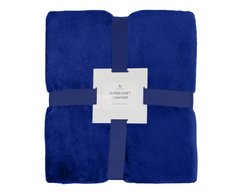 Плед мягкий флисовый Super Soft  Comfort Travel, 125*170 см, синий 654С